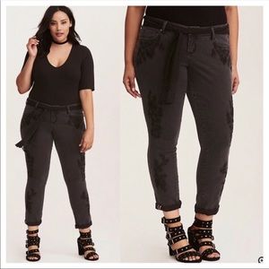 Torrid premium embroidered boyfriend jeans